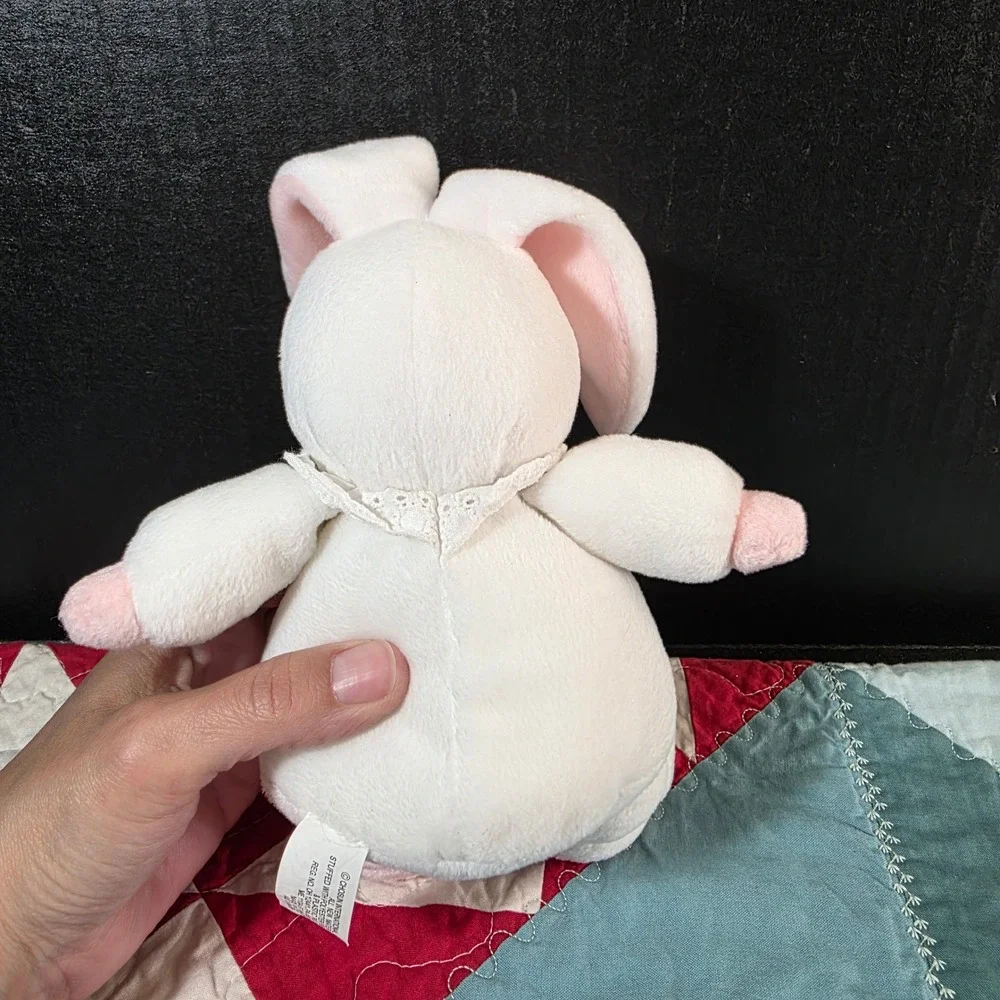 Chosun International Plush Bunny Small White‎ Pink My First Easter Lace Collar